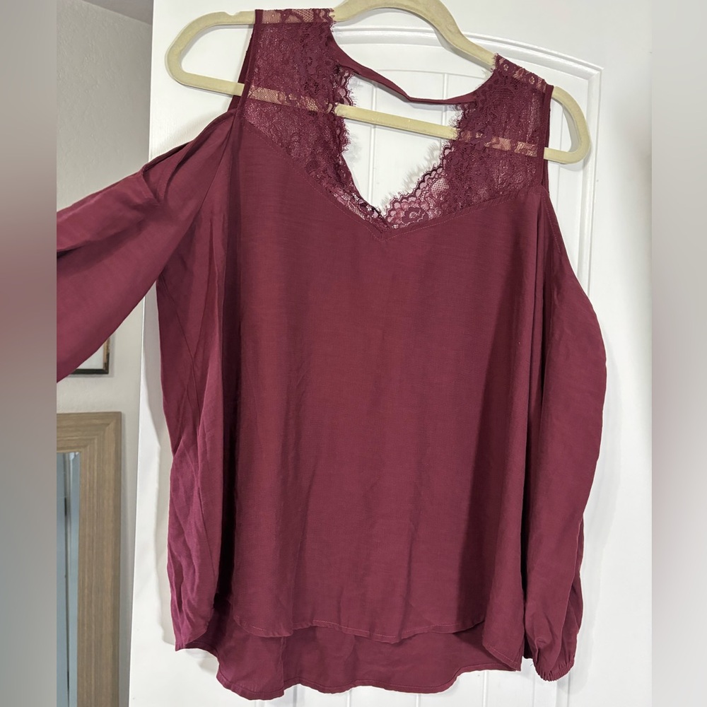 Sophie Rue blouse with sexy lace detail, size L